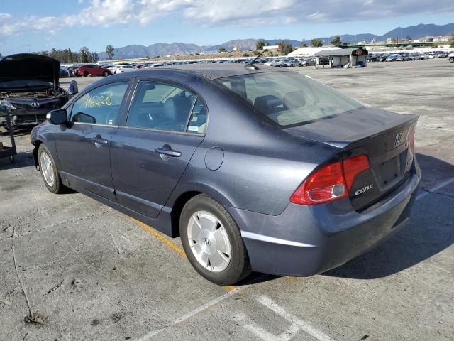 JHMFA362X7S002577 - 2007 HONDA CIVIC HYBR BLUE photo 2