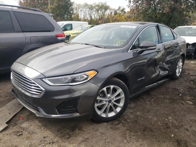 3FA6P0MU0KR117184 - 2019 FORD FUSION SEL GRAY photo 2