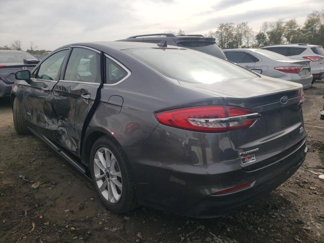 3FA6P0MU0KR117184 - 2019 FORD FUSION SEL GRAY photo 3