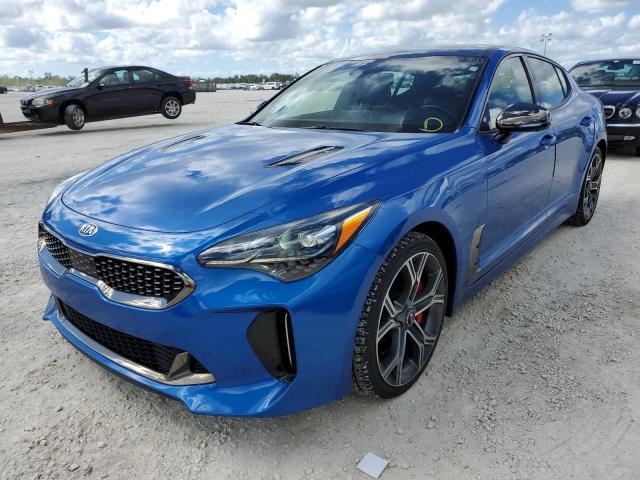 KNAE55LC0K6061596 - 2019 KIA STINGER GT BLUE photo 2