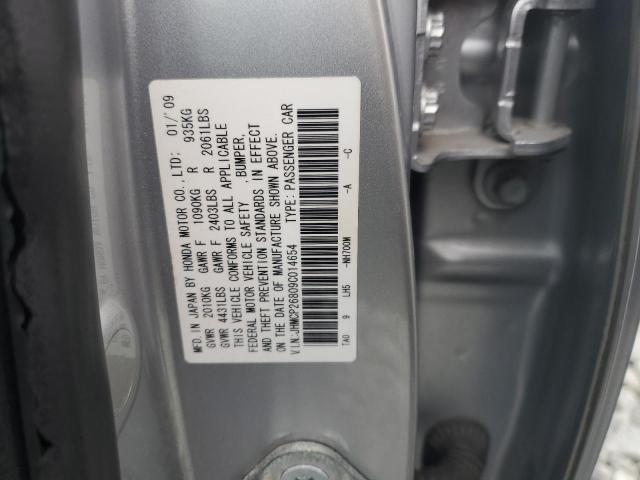 JHMCP26809C014654 - 2009 HONDA ACCORD EXL SILVER photo 10