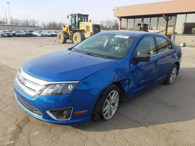 3FAHP0JG8BR320475 - 2011 FORD FUSION SEL BLUE photo 2