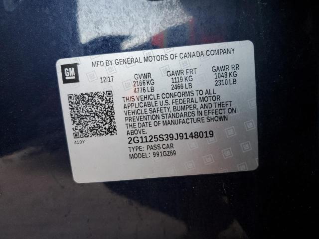 2G1125S39J9148019 - 2018 CHEVROLET IMPALA PRE ნაცრისფერი ფოტო 10