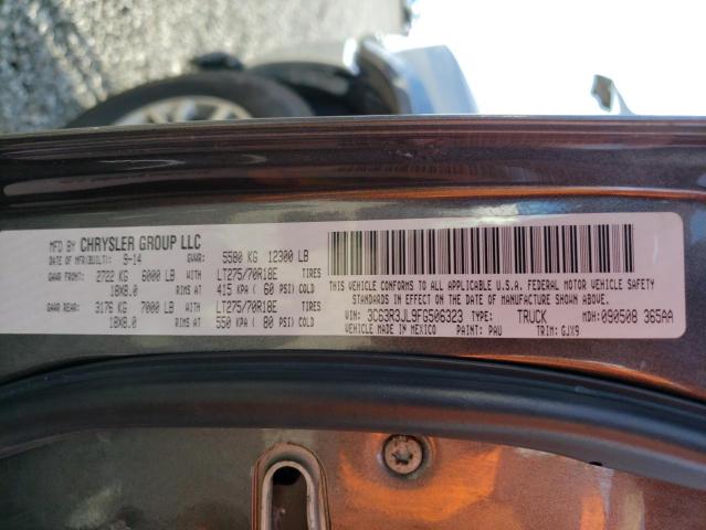 3C63R3JL9FG506323 - 2015 RAM 3500 LARAM GRAY photo 10