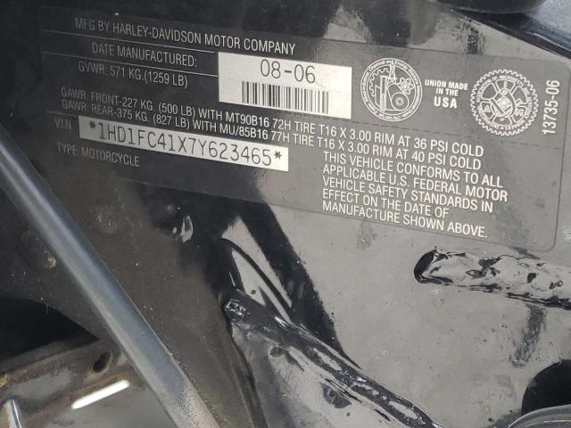 1HD1FC41X7Y623465 - 2007 HARLEY-DAVIDSON FLHTCUI BLACK photo 10
