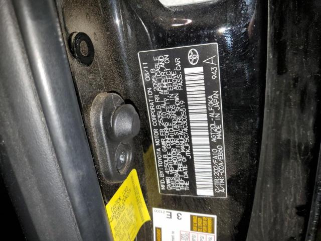 JTKJF5C74C3025519 - 2012 TOYOTA SCION TC BLACK photo 10