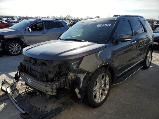 1FM5K7F8XHGD78301 - 2017 FORD EXPLORER L GRAY photo 2