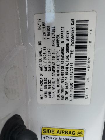 19UUB2F73FA022025 - 2015 ACURA TLX ADVANC WHITE photo 10