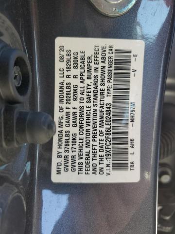 19XFC2F86LE024843 - 2020 HONDA CIVIC SPOR 灰色 照片 10