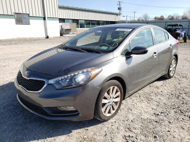 KNAFX4A89E5121957 - 2014 KIA FORTE EX GRAY photo 2