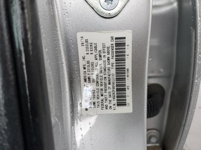 1HGCR2F86FA028143 - 2015 HONDA ACCORD EXL SILVER photo 10