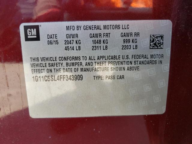 1G11C5SL4FF343909 - 2015 CHEVROLET MALIBU 1LT 红色 照片 13