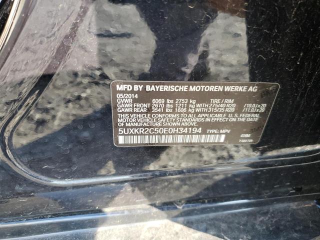 5UXKR2C50E0H34194 - 2014 BMW X5 SDRIVE3 BLACK photo 10