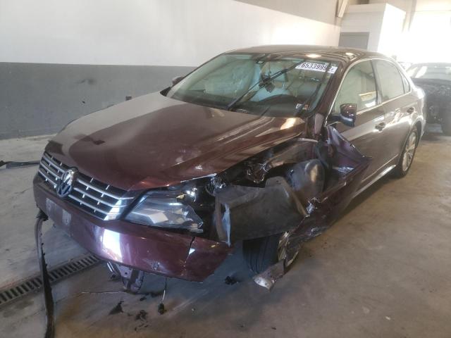 1VWCP7A30DC150816 - 2013 VOLKSWAGEN PASSAT SEL BURGUNDY photo 2