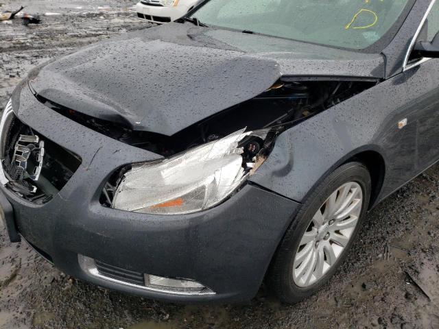 2G4GN5EC4B9181995 - 2011 BUICK REGAL CXL GRAY photo 9