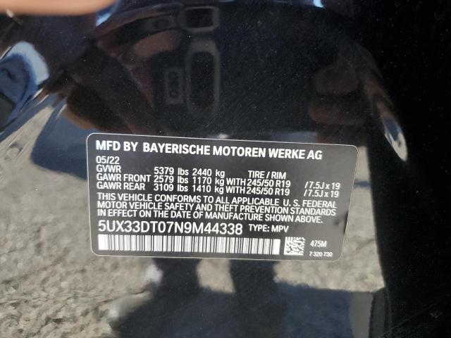 5UX33DT07N9M44338 - 2022 BMW X4 XDRIVE3 BLACK photo 12