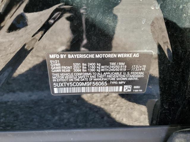 5UXTY5C09M9F56065 - 2021 BMW X3 XDRIVE3 BLACK photo 14
