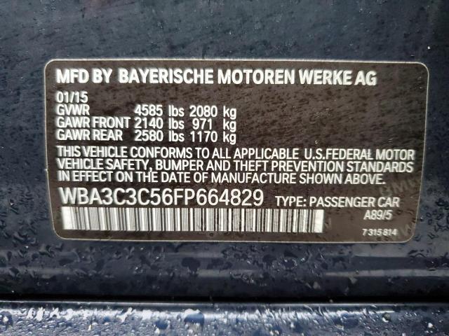 WBA3C3C56FP664829 - 2015 BMW 320 I XDRI BLUE photo 10