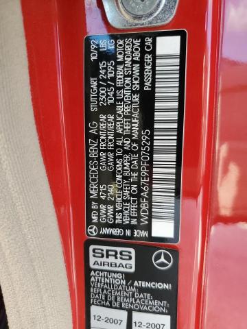 WDBFA67E9PF075295 - 1993 MERCEDES-BENZ 500 SL RED photo 10