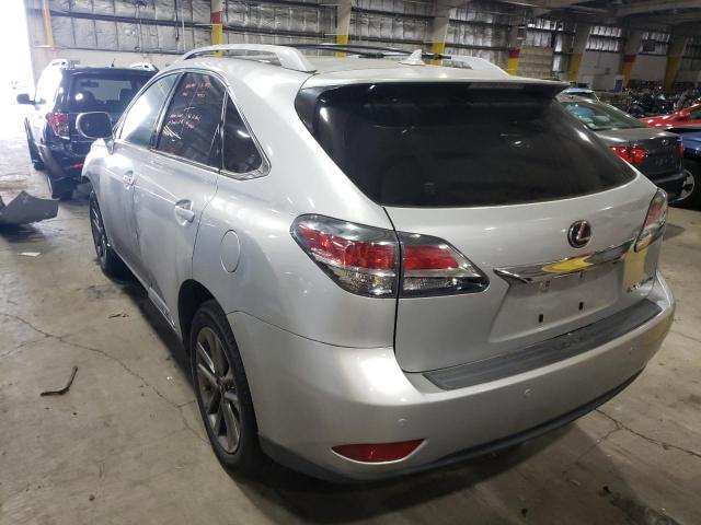 JTJBC1BA4D2057823 - 2013 LEXUS RX 450 SILVER photo 3