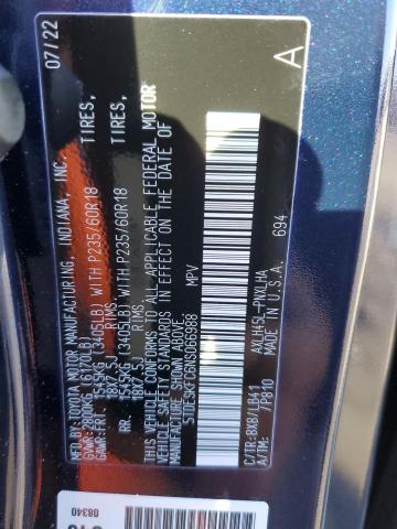 5TDESKFC6NS066988 - 2022 TOYOTA SIENNA LIM BLUE photo 10