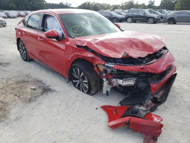 19XFL1H71NE000385 - 2022 HONDA CIVIC EXL Czerwony zdjęcie 1