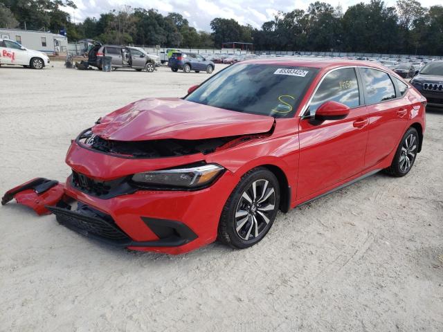 19XFL1H71NE000385 - 2022 HONDA CIVIC EXL Czerwony zdjęcie 2