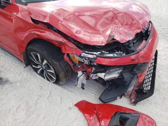 19XFL1H71NE000385 - 2022 HONDA CIVIC EXL Czerwony zdjęcie 9