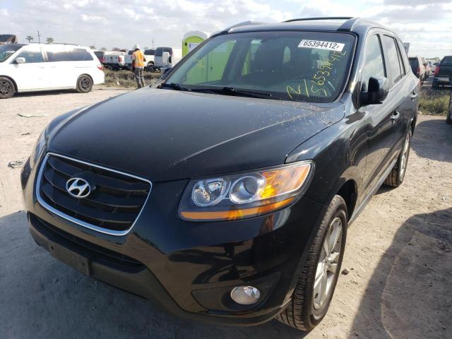 5XYZK4AG9BG063664 - 2011 HYUNDAI SANTA FE L BLACK photo 2