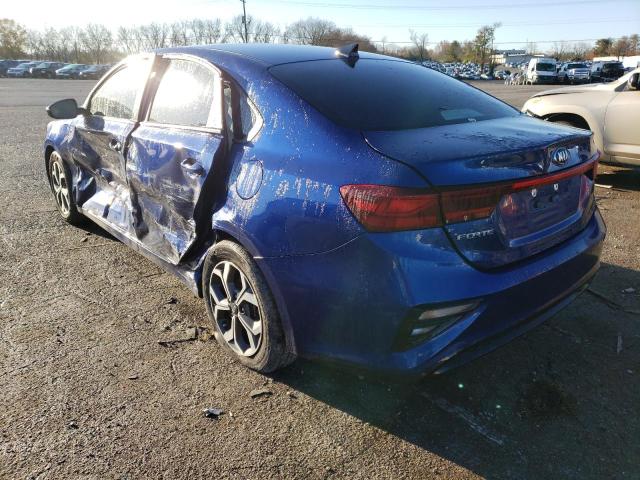 3KPF24AD6KE118237 - 2019 KIA FORTE FE BLUE photo 3