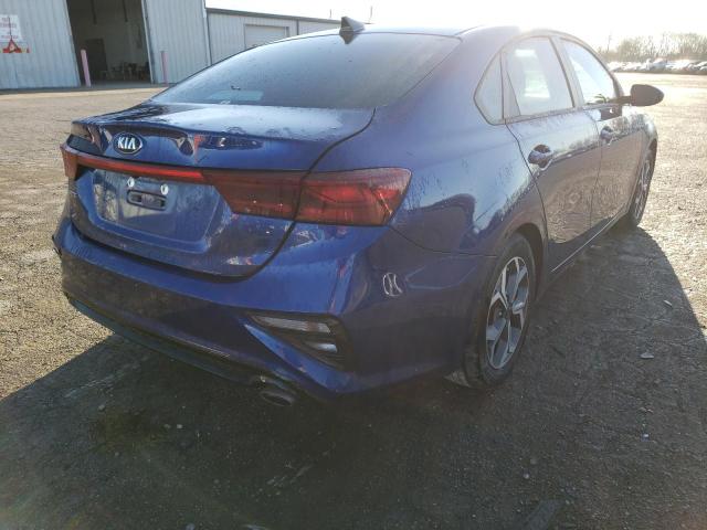 3KPF24AD6KE118237 - 2019 KIA FORTE FE BLUE photo 4