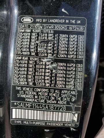 SALMF11445A187728 - 2005 LAND ROVER RANGE ROVE BLACK photo 13