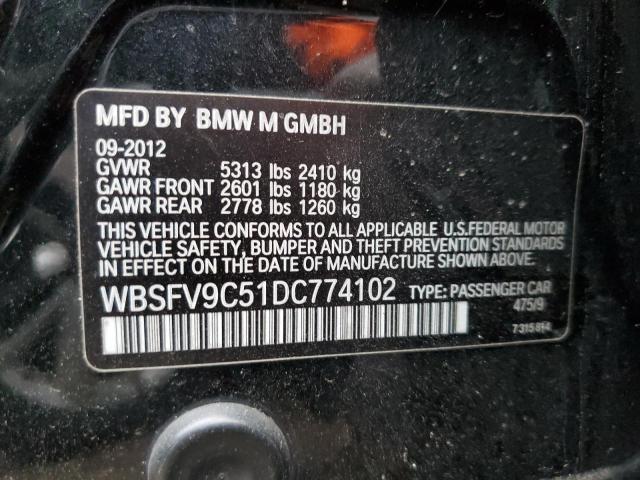 WBSFV9C51DC774102 - 2013 BMW M5 BLACK photo 12