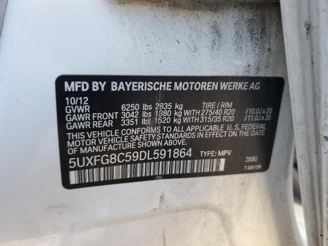 5UXFG8C59DL591864 - 2013 BMW X6 XDRIVE5 WHITE photo 10