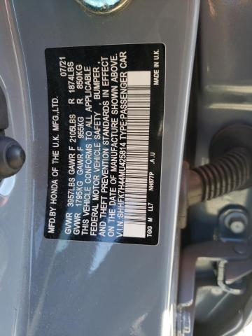 SHHFK7H44MU425814 - 2021 HONDA CIVIC SPOR GRAY photo 10