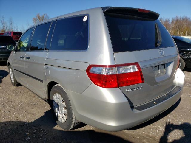 5FNRL38247B140067 - 2007 HONDA ODYSSEY LX SILVER photo 3