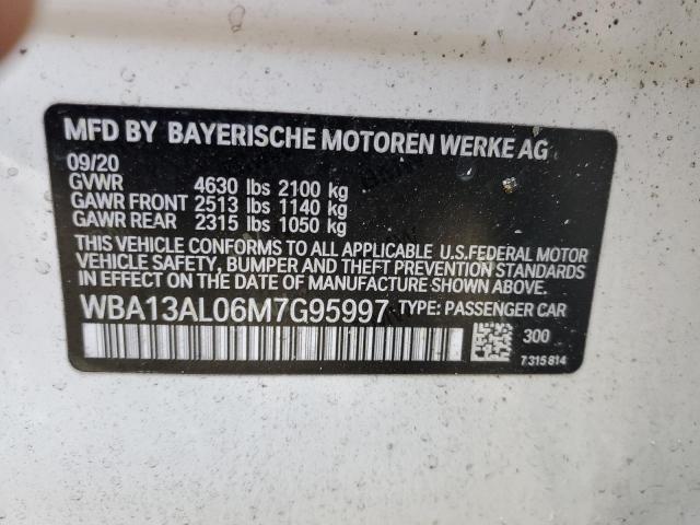 WBA13AL06M7G95997 - 2021 BMW M235XI WHITE photo 10