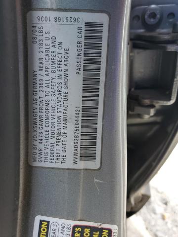 WVWAD63B75E044421 - 2005 VOLKSWAGEN PASSAT GLS SILVER photo 10