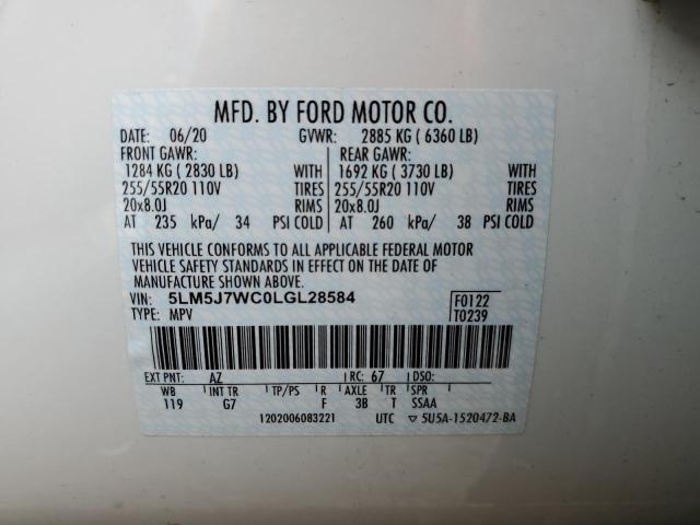 5LM5J7WC0LGL28584 - 2020 LINCOLN AVIATOR RE WHITE photo 13