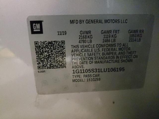 1G1105S31LU106195 - 2020 CHEVROLET IMPALA PRE 银色 照片 10