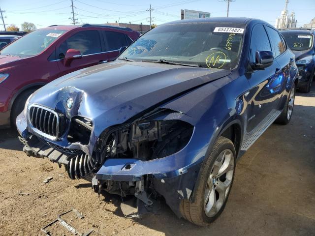 5UXFG2C51E0K41483 - 2014 BMW X6 XDRIVE3 BLUE photo 2