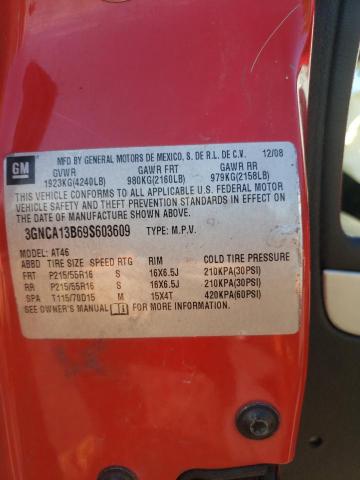 3GNCA13B69S603609 - 2009 CHEVROLET HHR LS RED photo 10