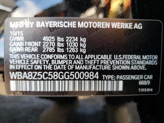 WBA8Z5C58GG500984 - 2016 BMW 328 XIGT S BLACK photo 10