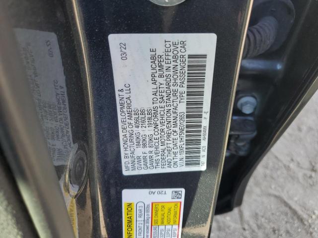 19XFL1H75NE012653 - 2022 HONDA CIVIC EXL Grafit foto 10