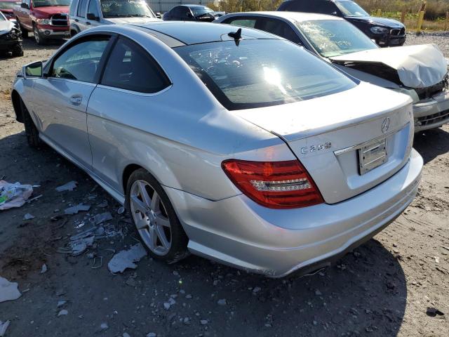 WDDGJ4HB9DG058720 - 2013 MERCEDES-BENZ C CLASS SILVER photo 3