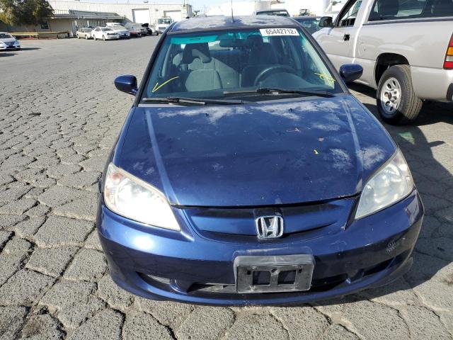 JHMES96675S026752 - 2005 HONDA CIVIC HYBR BLUE photo 9