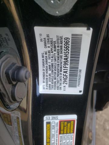 2HGFA1F99AH556969 - 2010 HONDA CIVIC EXL 黑色 照片 10