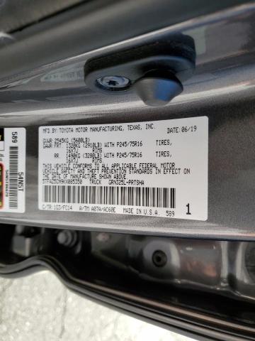 5TFAZ5CN9KX085350 - 2019 TOYOTA TACOMA DOU 石墨色 照片 10