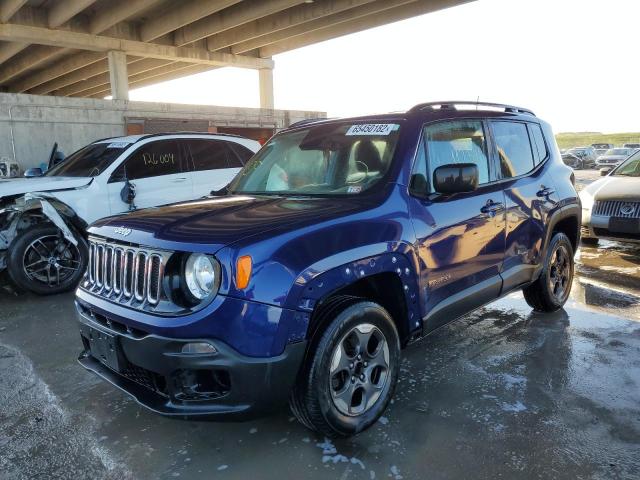 ZACCJBAB9JPH24125 - 2018 JEEP RENEGADE S BLUE photo 2