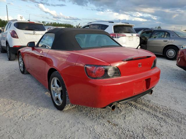 JHMAP1141YT002047 - 2000 HONDA S2000 RED photo 3